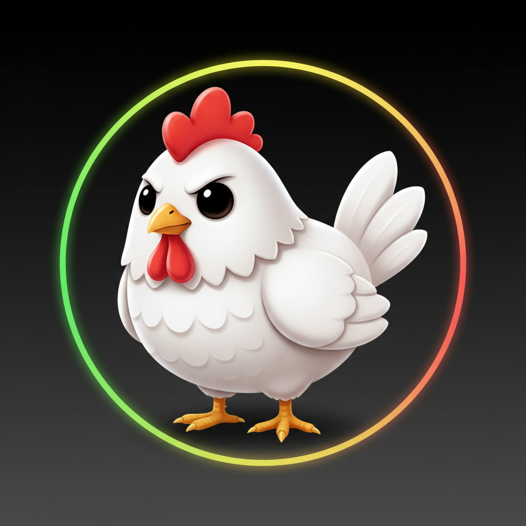 Symbole poulet blanc