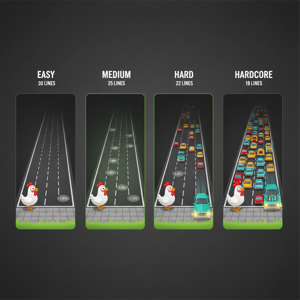 Comparaison visuelle des densités de trafic selon les niveaux de difficulté