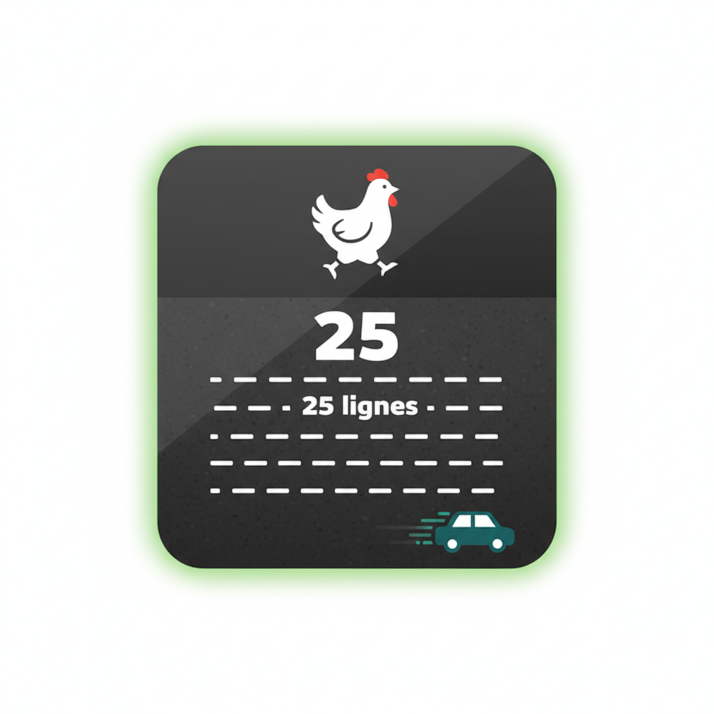 Chicken Road 2 mode Moyen — 25 lignes de route, niveau de difficulté par défaut