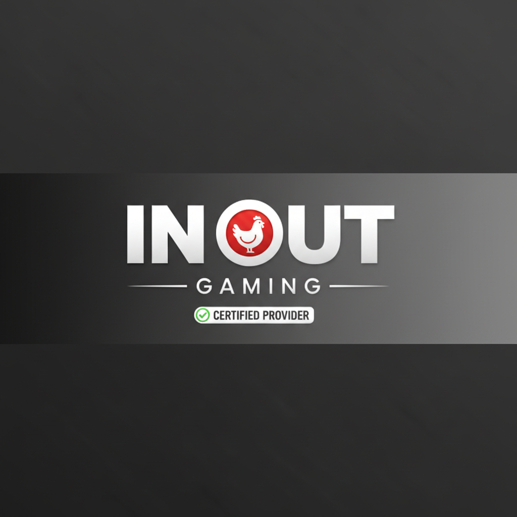 Logo du fournisseur certifié InOut Gaming, développeur de Chicken Road 2