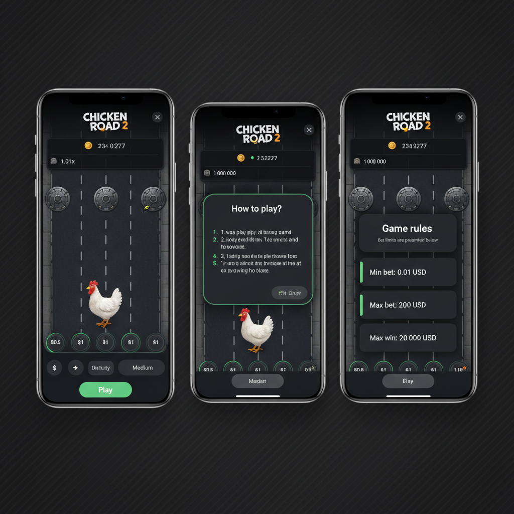 Comparaison de l'interface mobile de Chicken Road 2 sur différents écrans